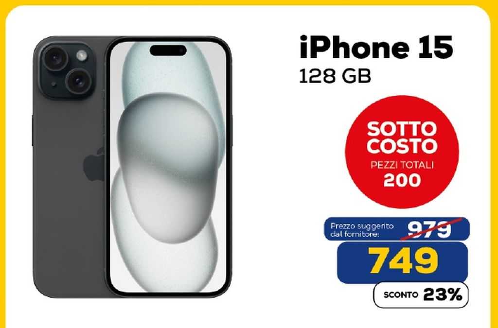 Apple iPhone 15 in sconto da Euronics per Merlata Bloom Milano