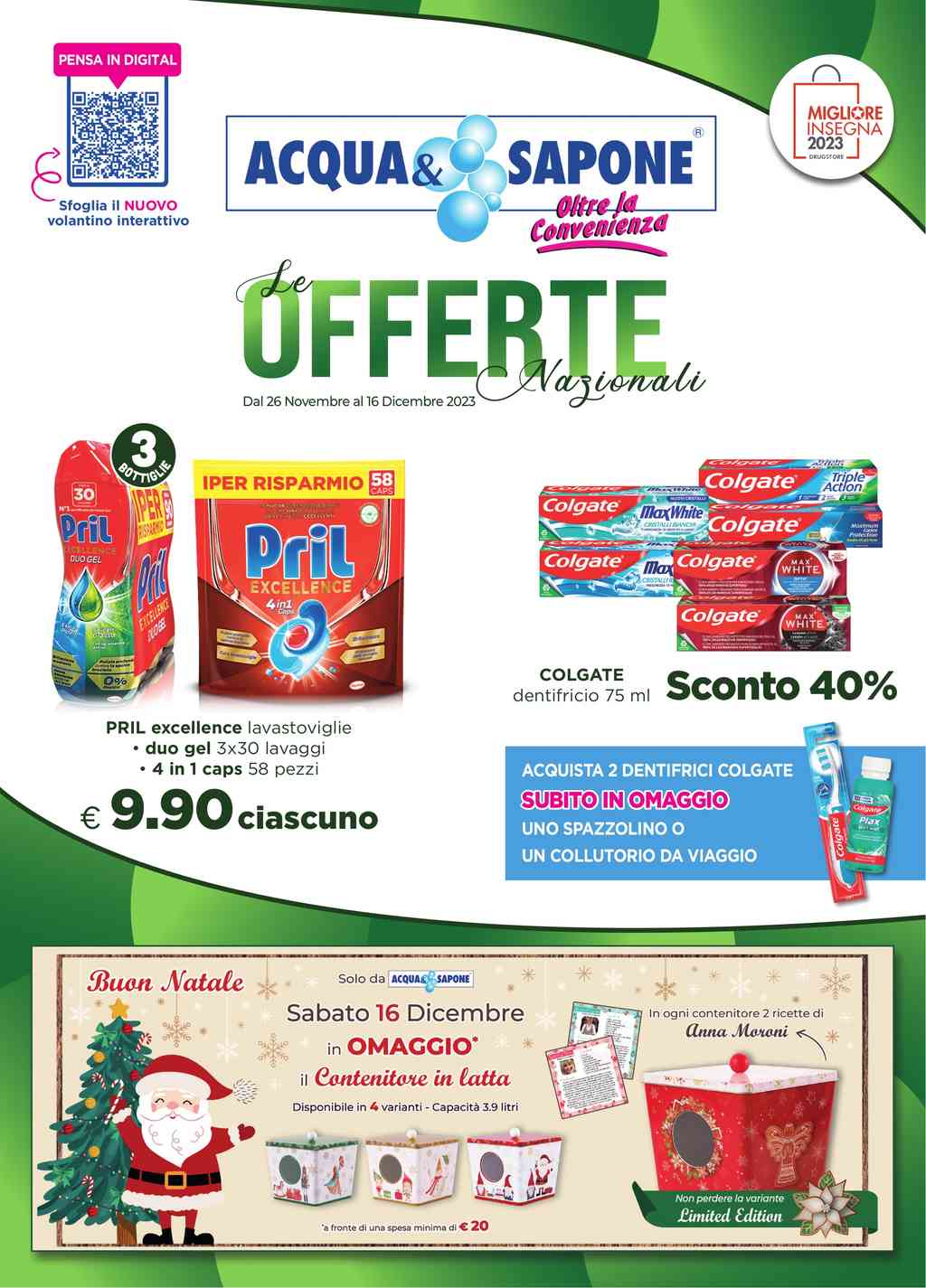 Volantino Acqua e Sapone Nazionale dal 26 novembre al 16 dicembre 2023