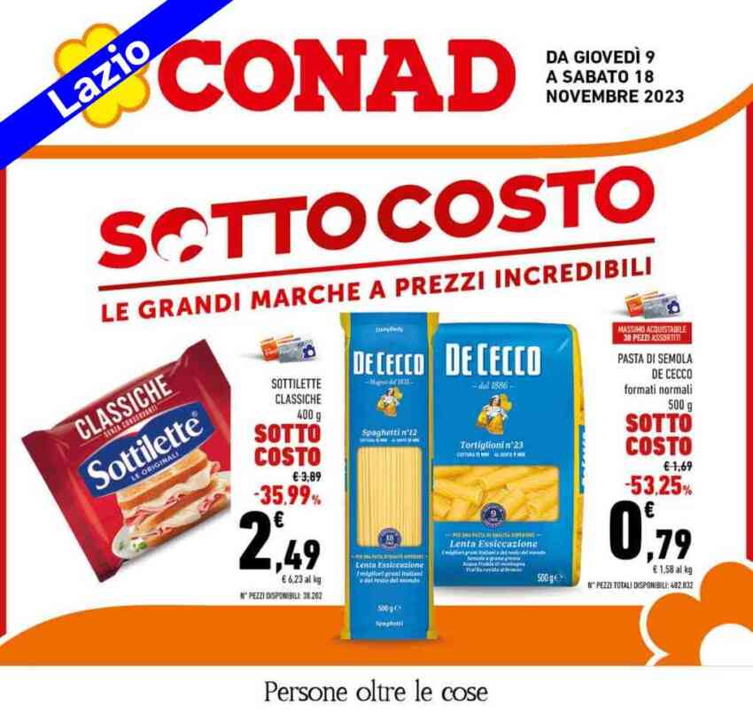 Volantino Conad Lazio dal 9 al 18 novembre 2023