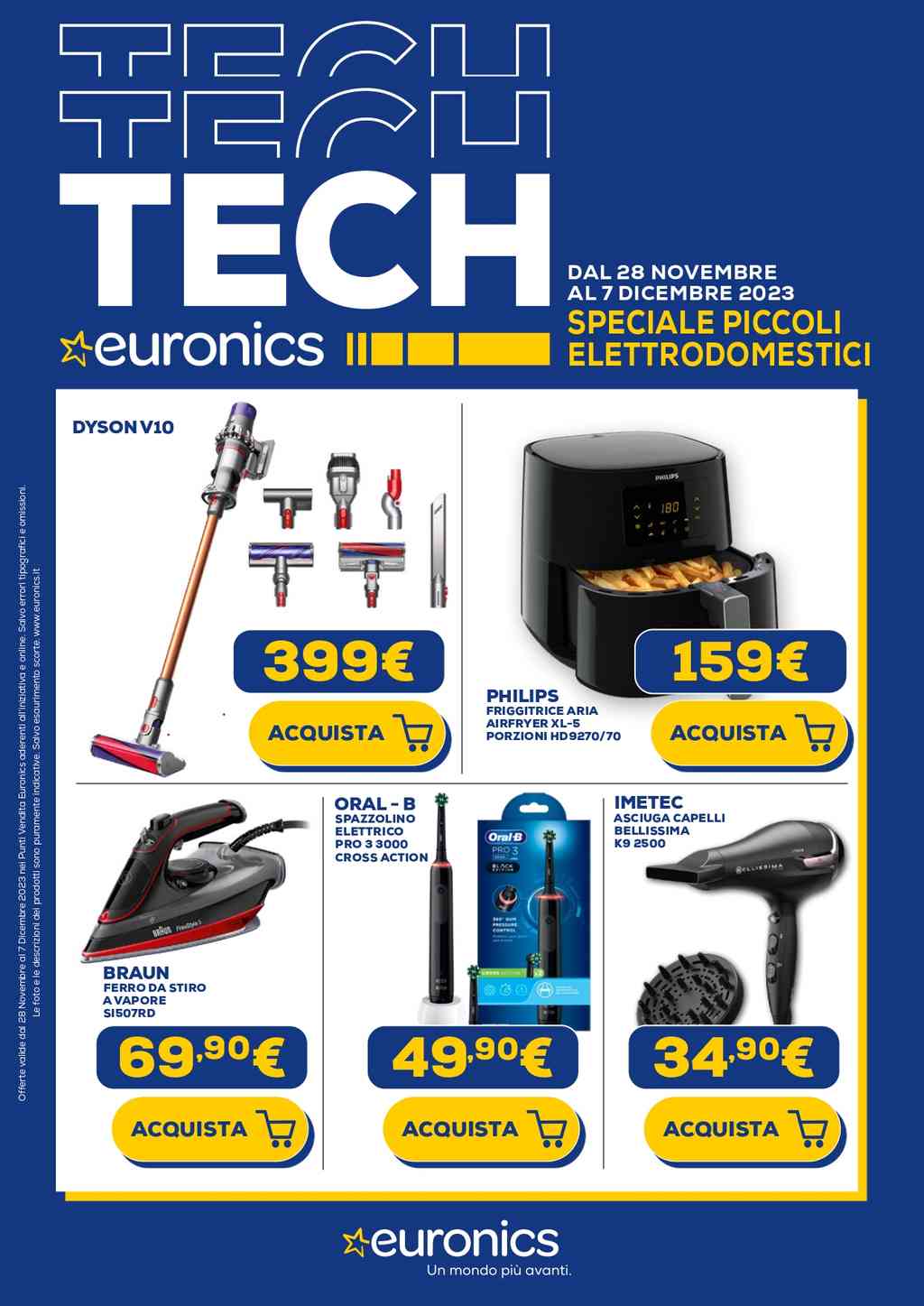 Volantino Euronics Speciale Piccoli Elettrodomestici dal 28 novembre al 7 dicembre 2023
