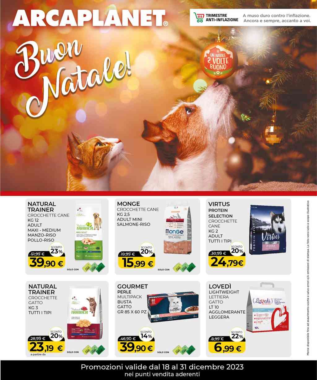 Volantino Arcaplanet dal 18 al 31 dicembre 2023