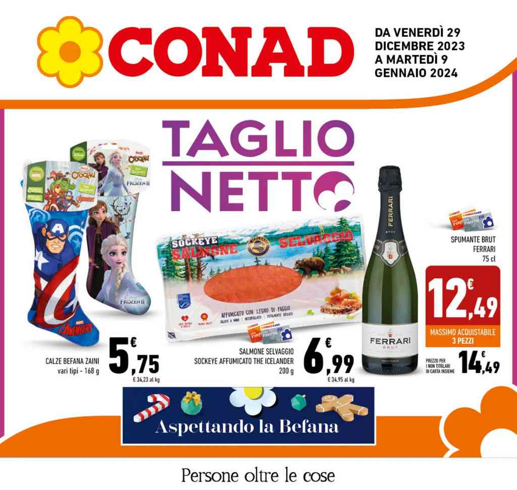 Volantino Conad Campania dal 29 dicembre 2023 dal 9 gennaio 2024