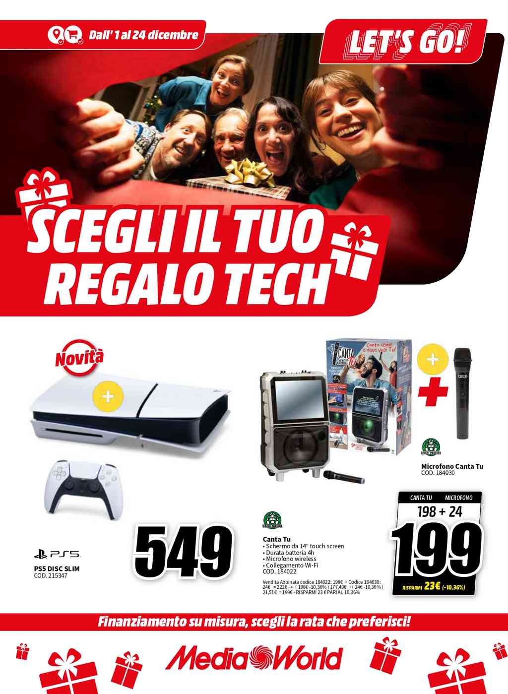 Volantino Mediaworld dal 1 al 24 dicembre 2023