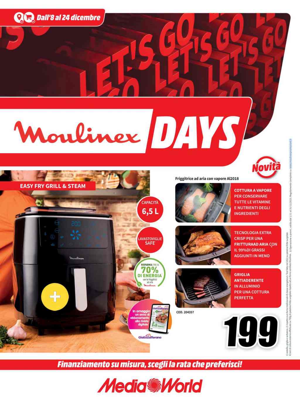 Volantino Mediaworld Speciale Moulinex dal 8 al 24 dicembre 2023