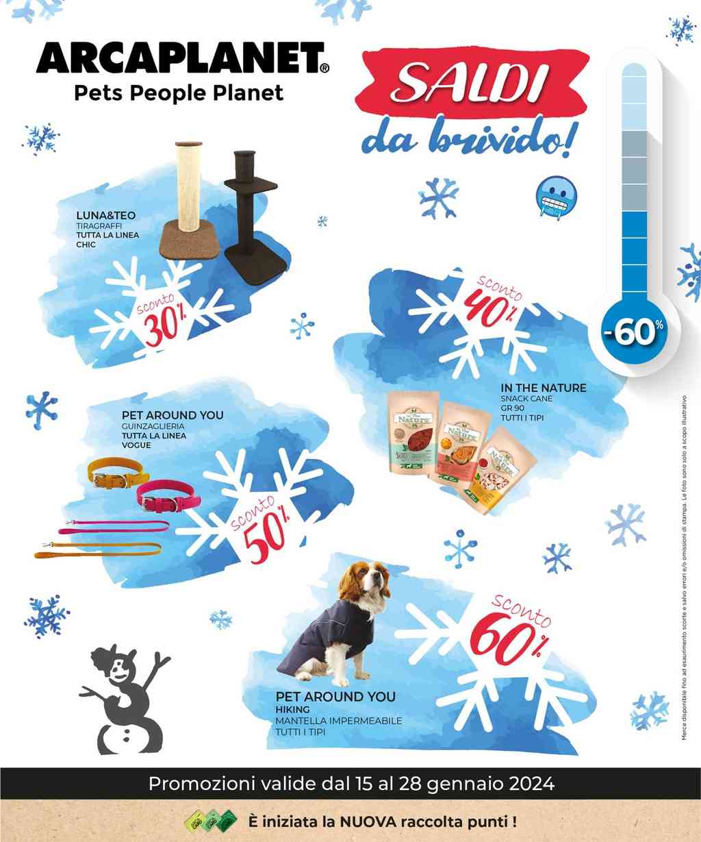 Volantino Arcaplanet dal 15 al 28 gennaio 2024