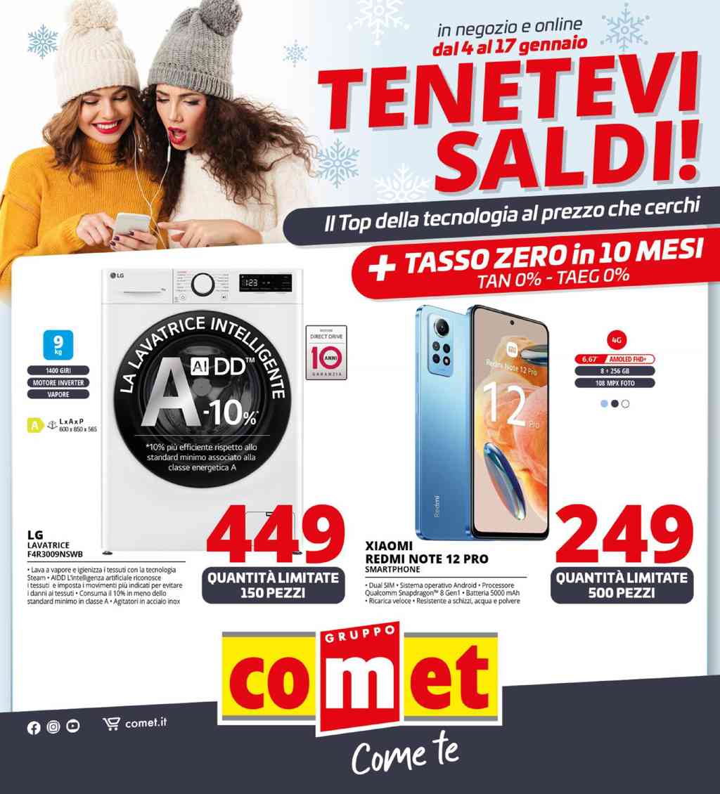 Volantino Comet dal 4 al 17 gennaio 2024