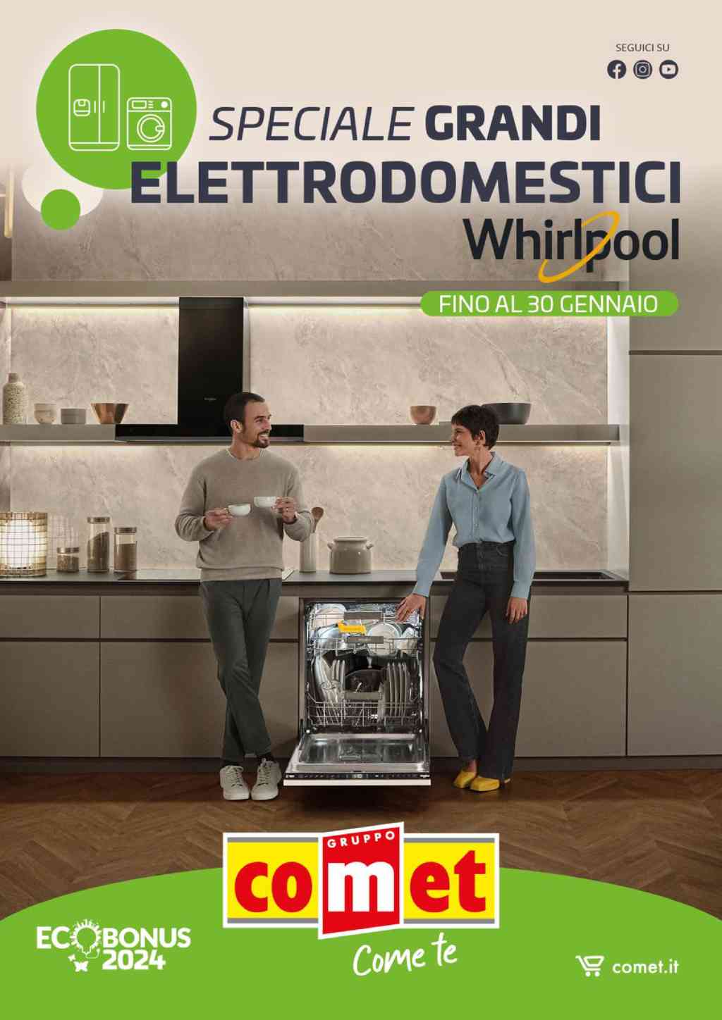 Volantino Comet Speciale Whirpool dal 18 al 30 gennaio 2024