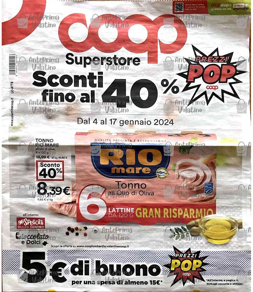 Volantino Coop dal 4 al 17 gennaio 2024