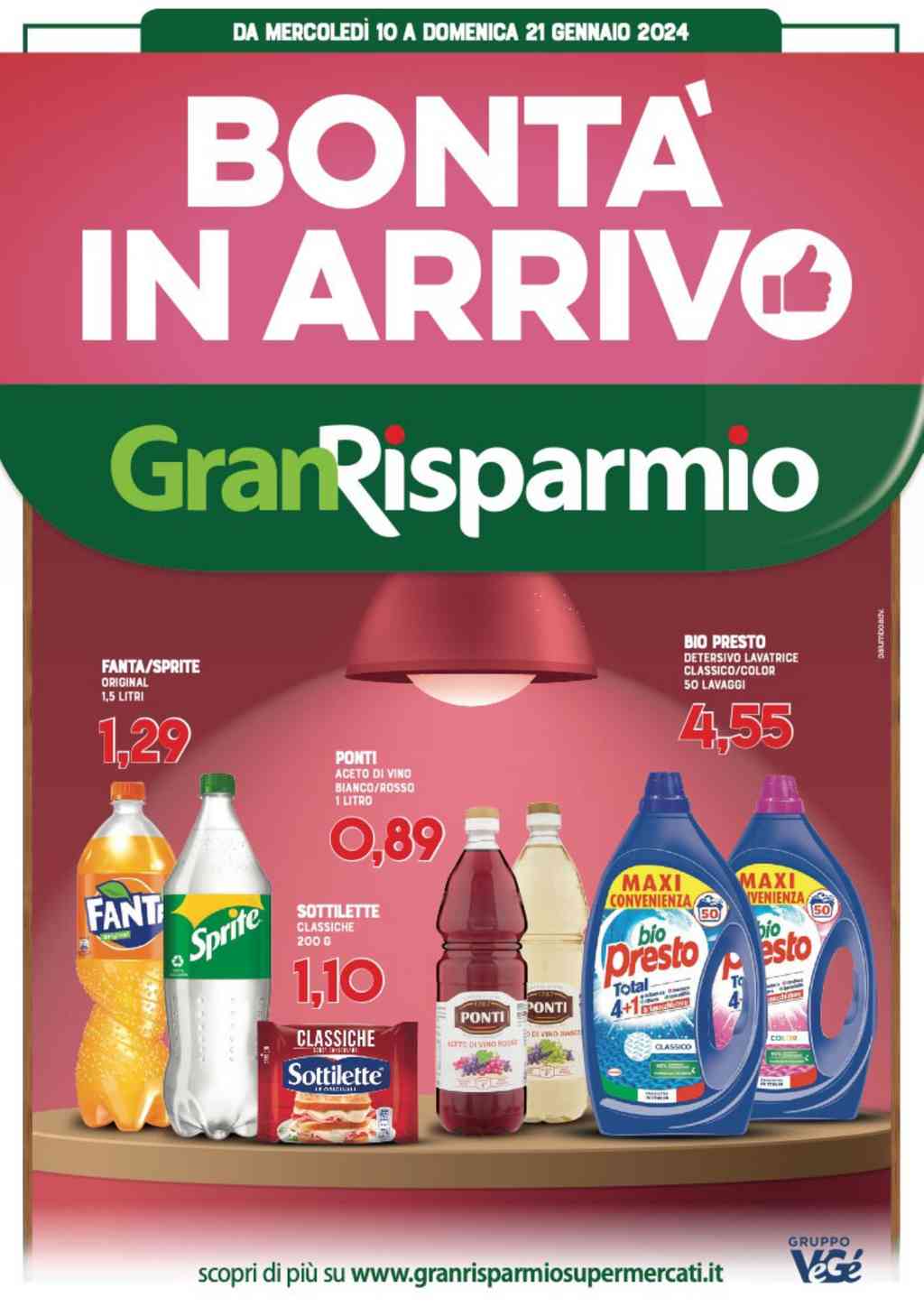 Volantino Gran Risparmio dal 10 al 21 gennaio 2024
