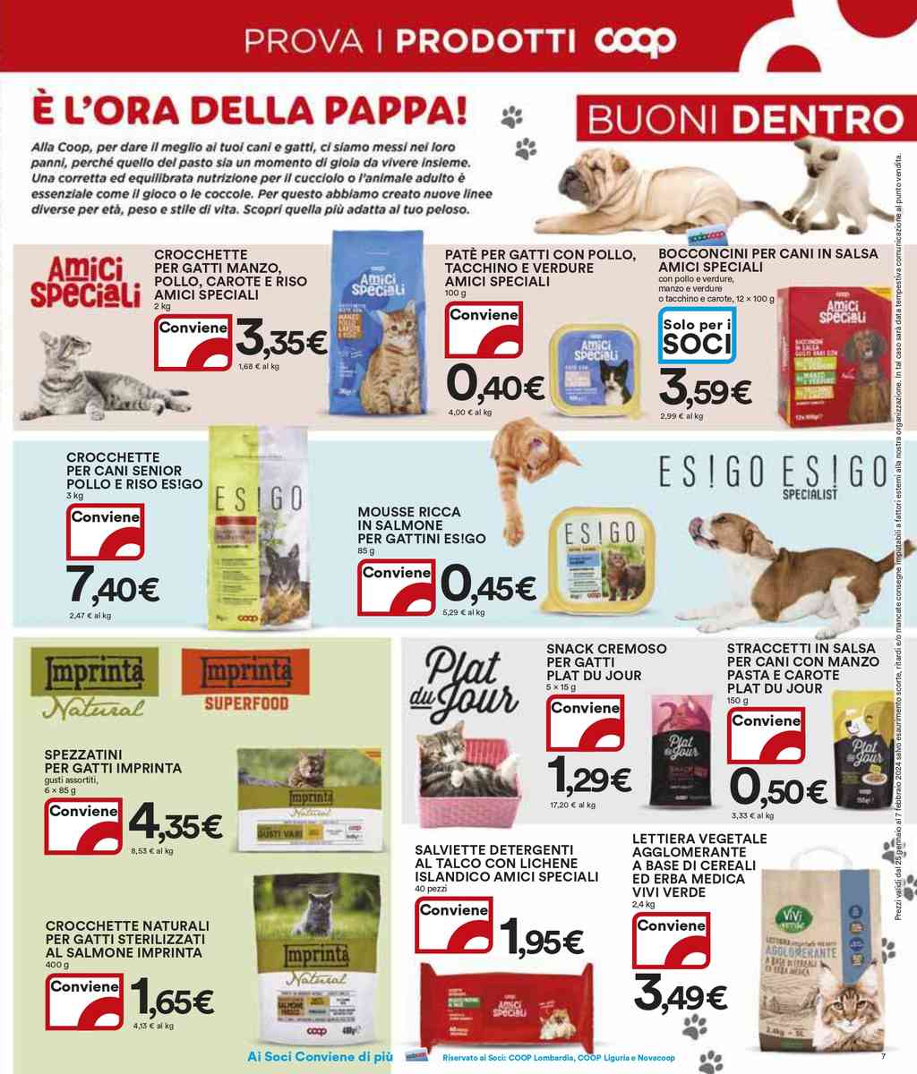 Volantino Coop Amici Animali dal 25 gennaio al 7 febbraio 2024