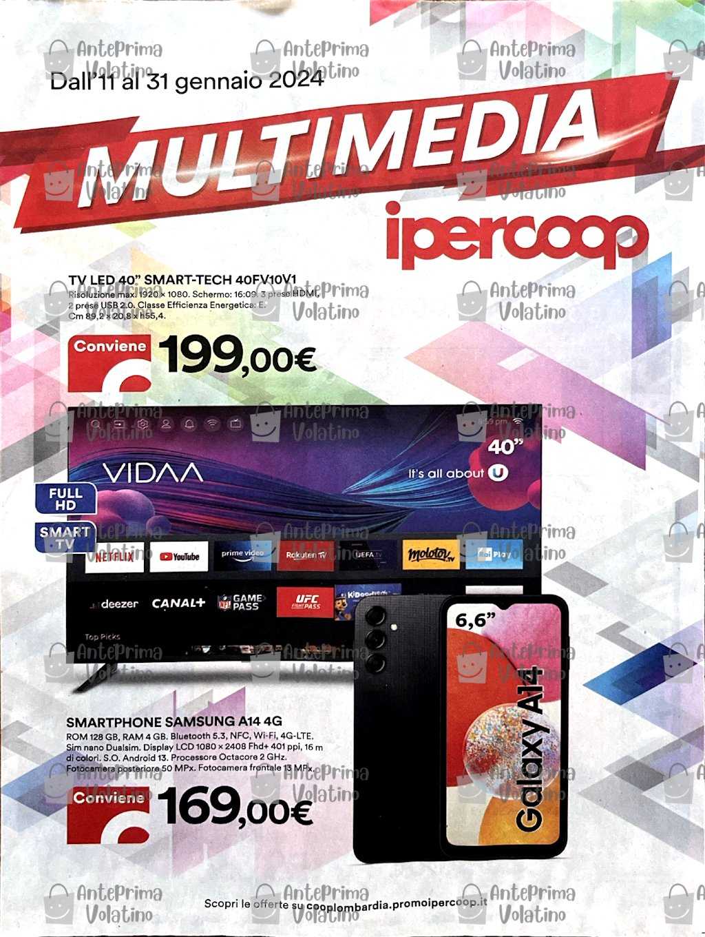 Volantino Ipercoop Speciale Multimedia dal 11 al 31 gennaio 2024