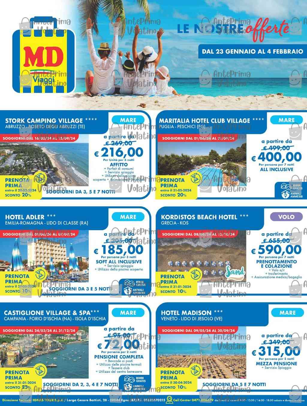 Volantino MD Viaggi dal 23 gennaio al 4 febbraio 2024