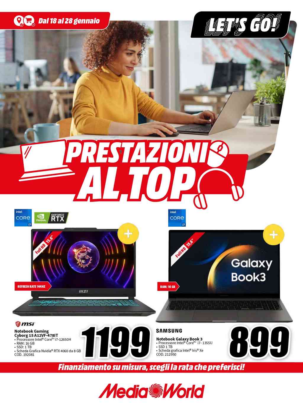 Volantino Mediaworld dal 18 al 28 gennaio 2024