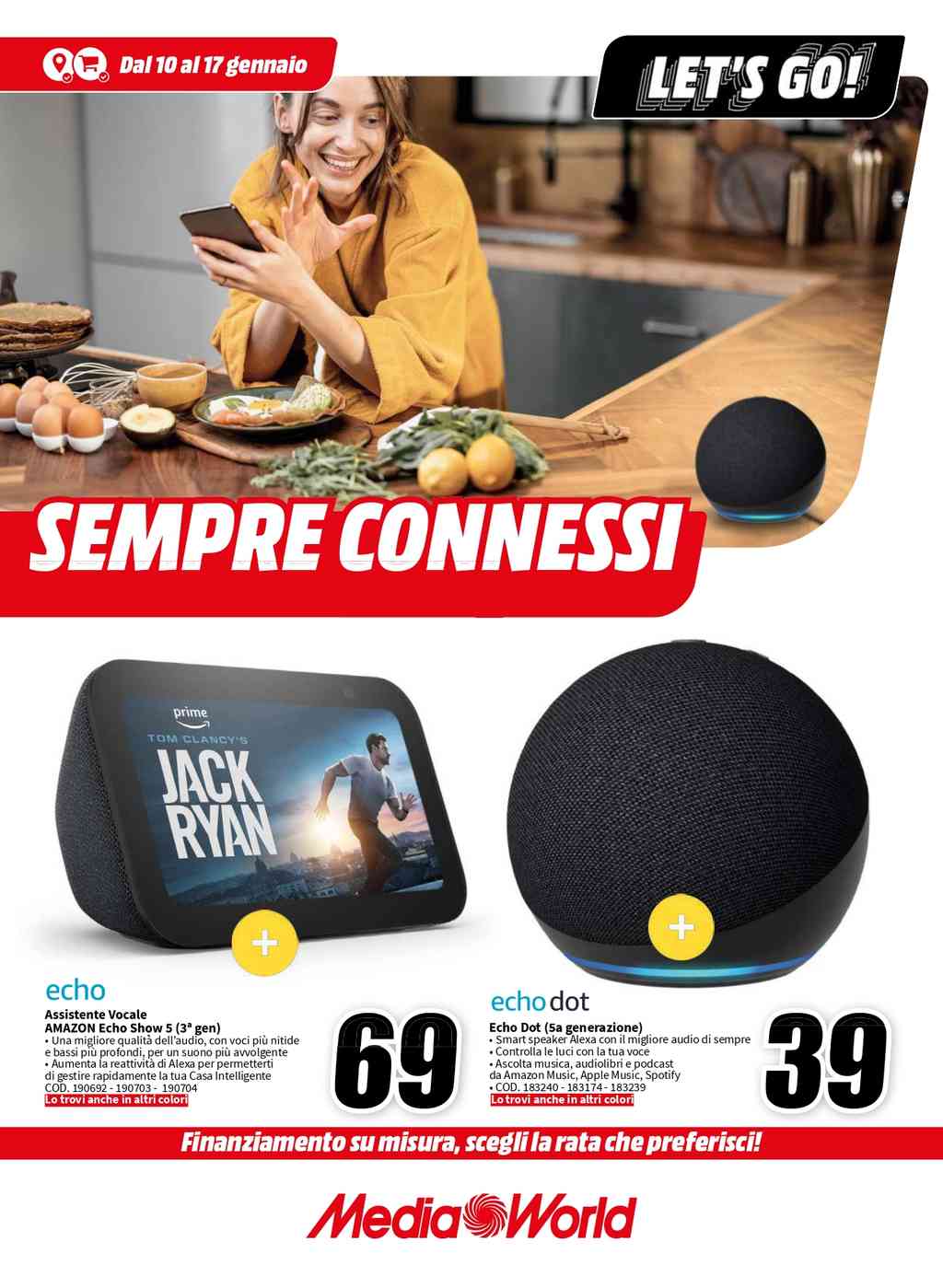 Volantino Mediaworld Speciale Smart Home dal 10 al 17 gennaio 2024