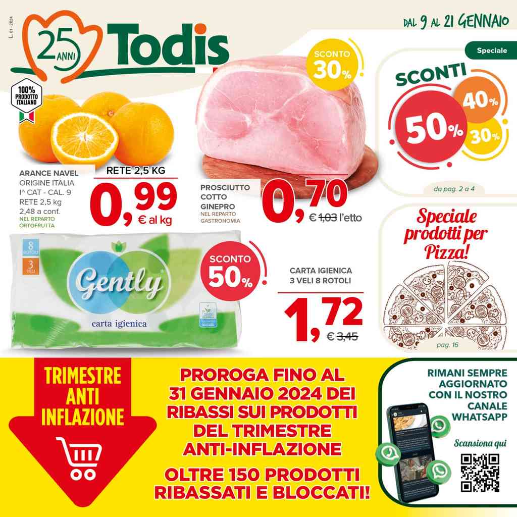 Volantino Todis dal 9 al 21 gennaio 2024