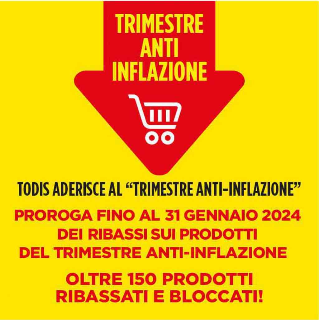 Volantino Todis Trimestre Anti-Inflazione proroga fino al 31 gennaio 2024