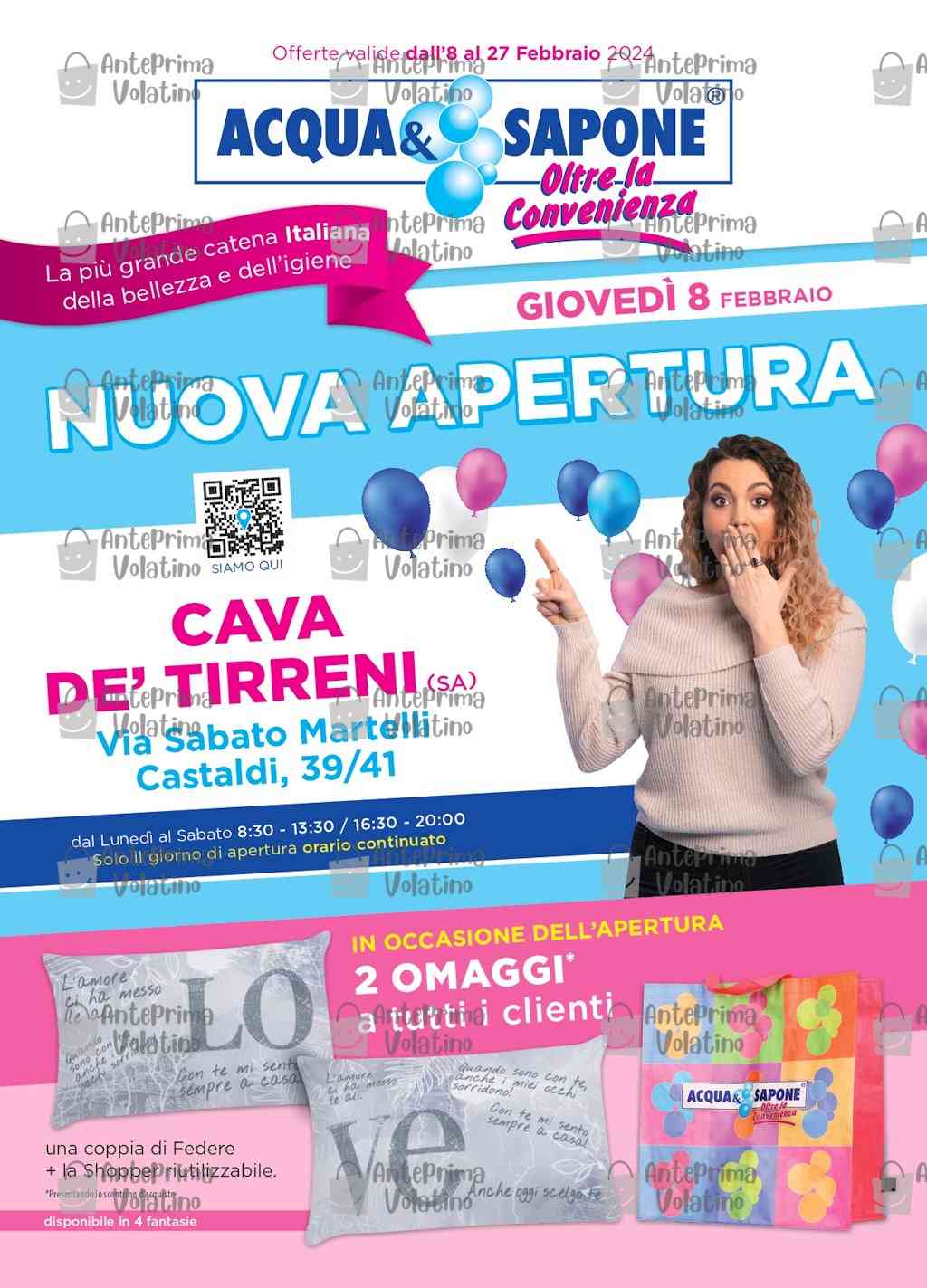 Volantino Acqua e Sapone Nuova Apertura Cava de' Tirreni dal 8 al 27 febbraio 2024