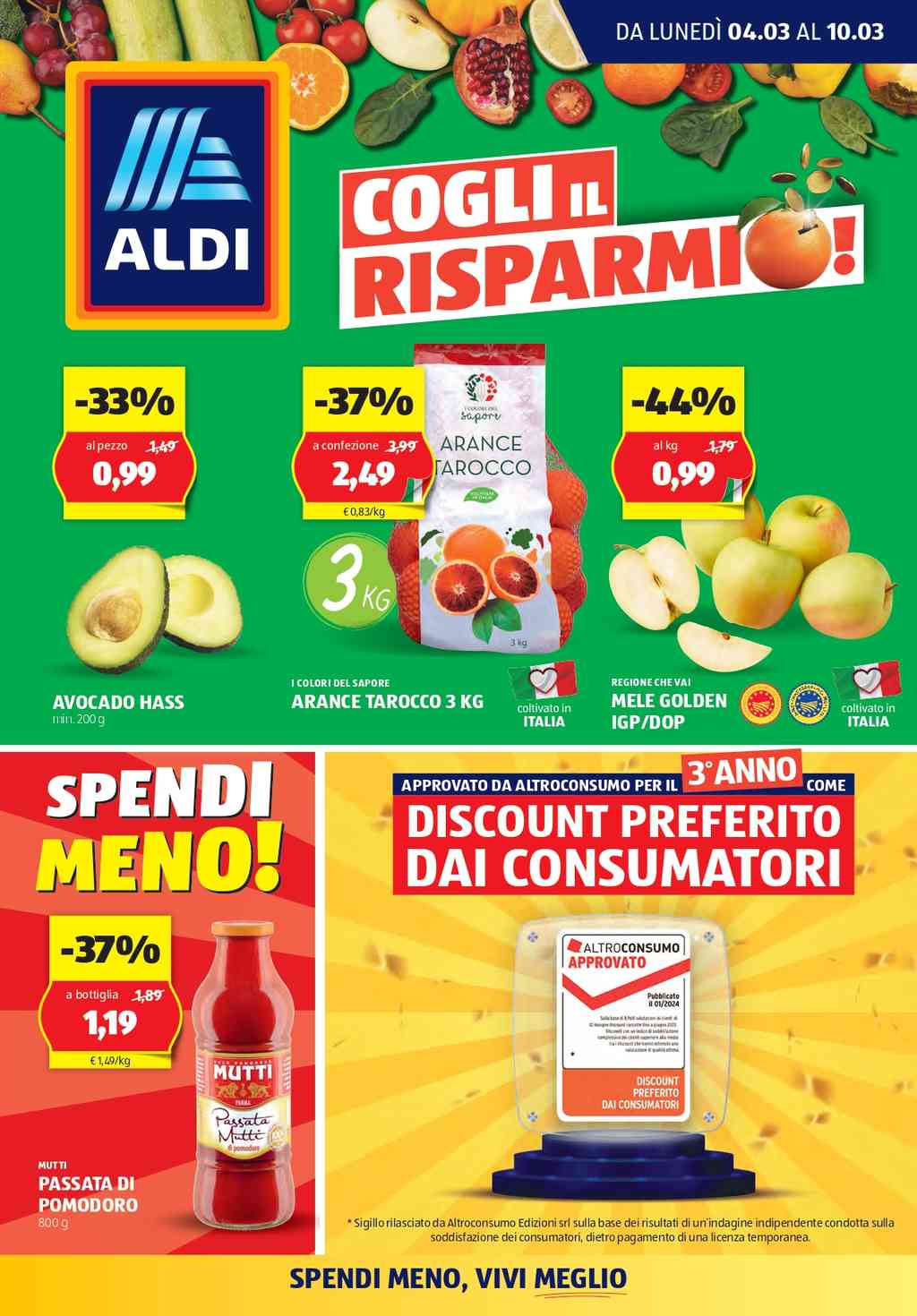 Volantino Aldi dal 4 al 10 marzo 2024