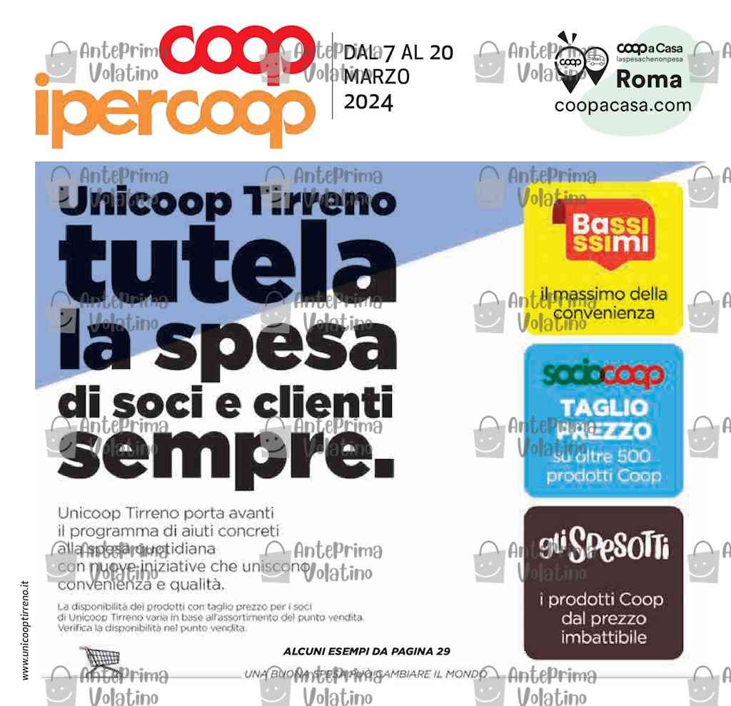Volantino Coop Ipercoop Tirreno dal 7 al 20 marzo 2024