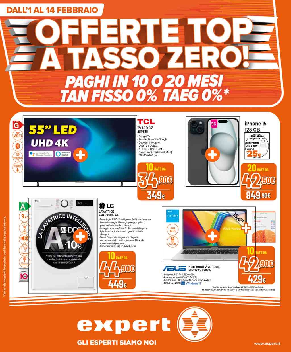 Volantino Expert dal 1 al 14 febbraio 2024