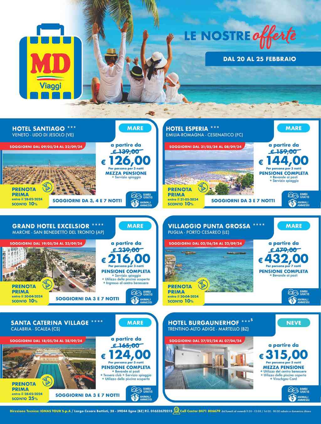 Volantino MD Viaggi dal 20 al 25 febbraio 2024