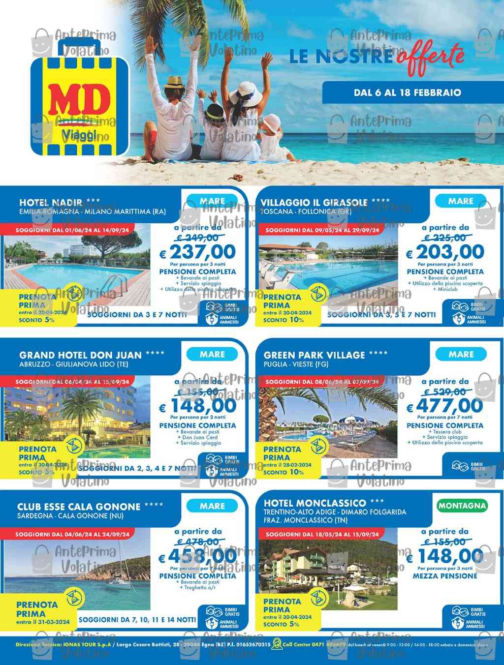 Volantino MD Viaggi dal 6 al 18 febbraio 2024
