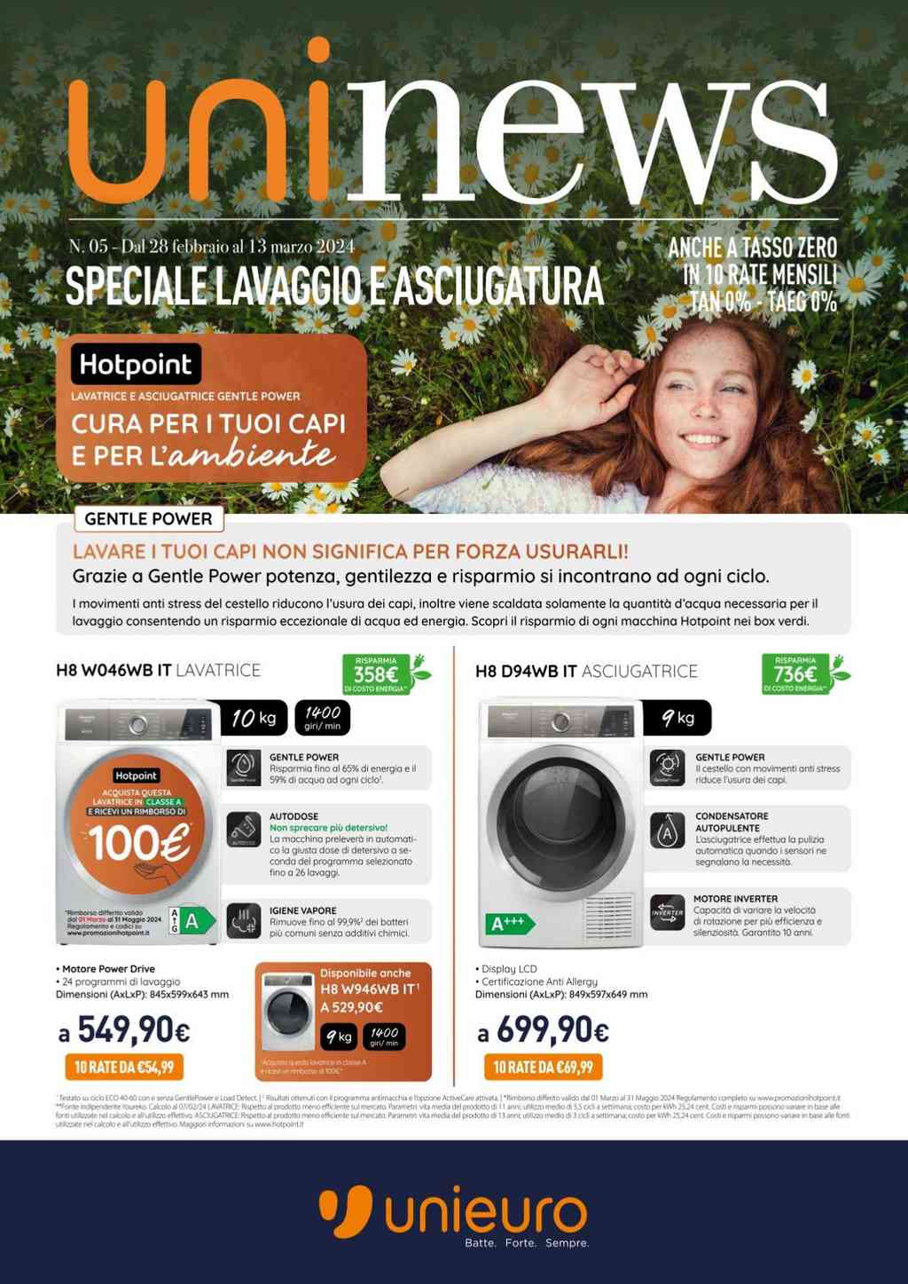 Volantino Unieuro Speciale Lavaggio e Asciugatura dal 28 febbraio al 13 marzo 2024