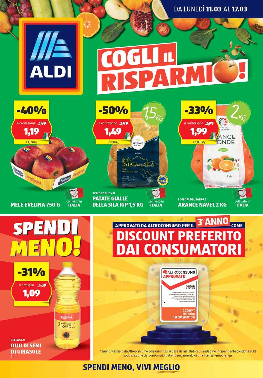 Volantino Aldi dal 11 al 17 marzo 2024