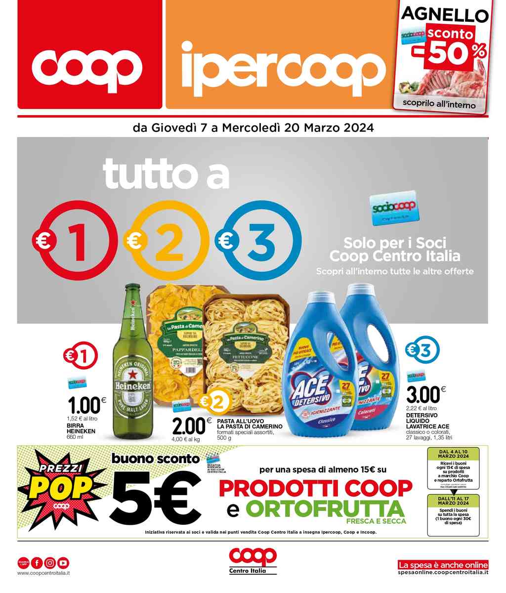 Volantino Coop Ipercoop Centro Italia dal 7 al 20 marzo 2024