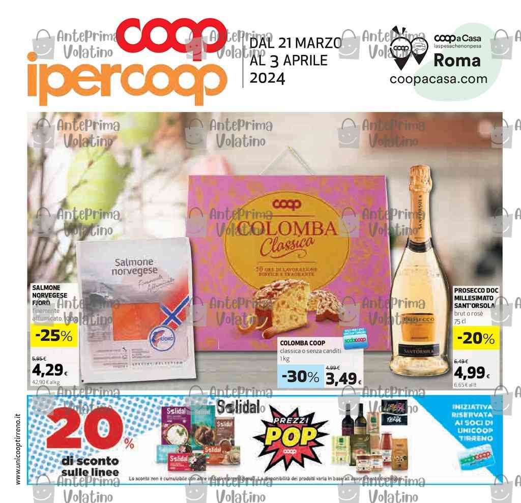 Volantino Coop Ipercoop Tirreno dal 21 marzo al 3 aprile 2024