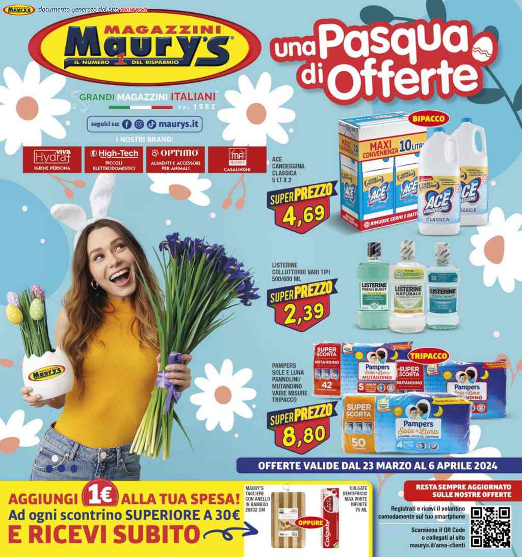 Volantino Maury’s dal 23 marzo al 6 aprile 2024