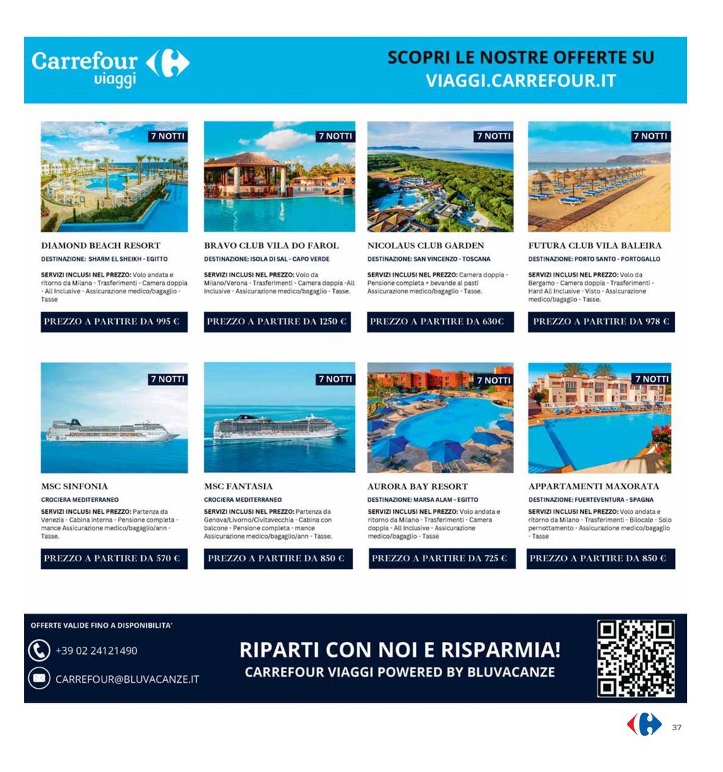 Volantino Carrefour Viaggi dal 18 aprile al 1 maggio 2024