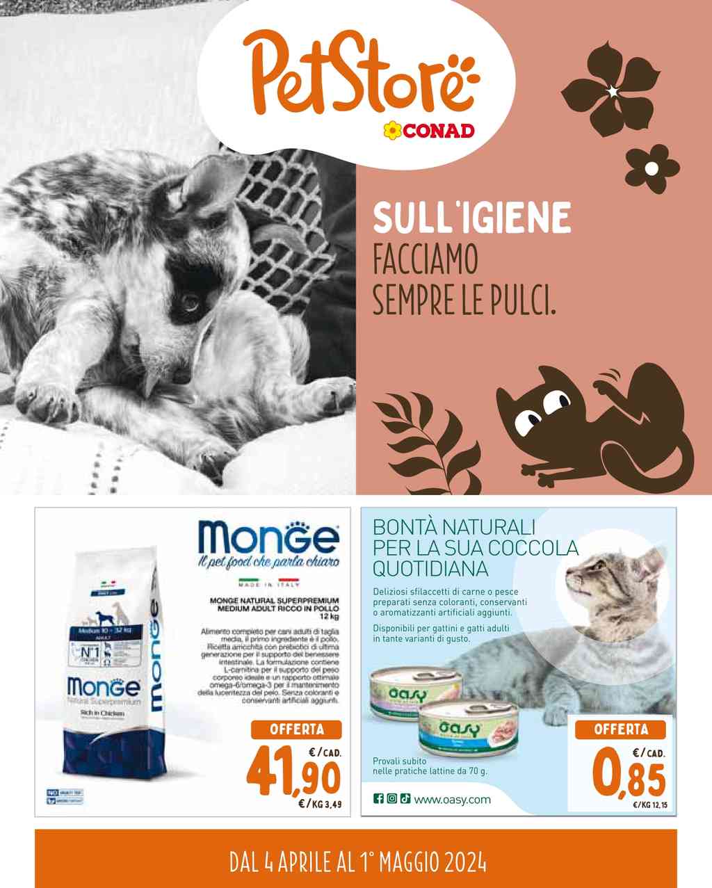 Volantino Conad Pet Store dal 4 aprile al 1 maggio 2024
