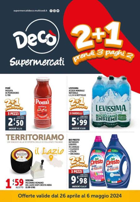 Volantino Decò Supermercati dal 26 aprile al 6 maggio 2024
