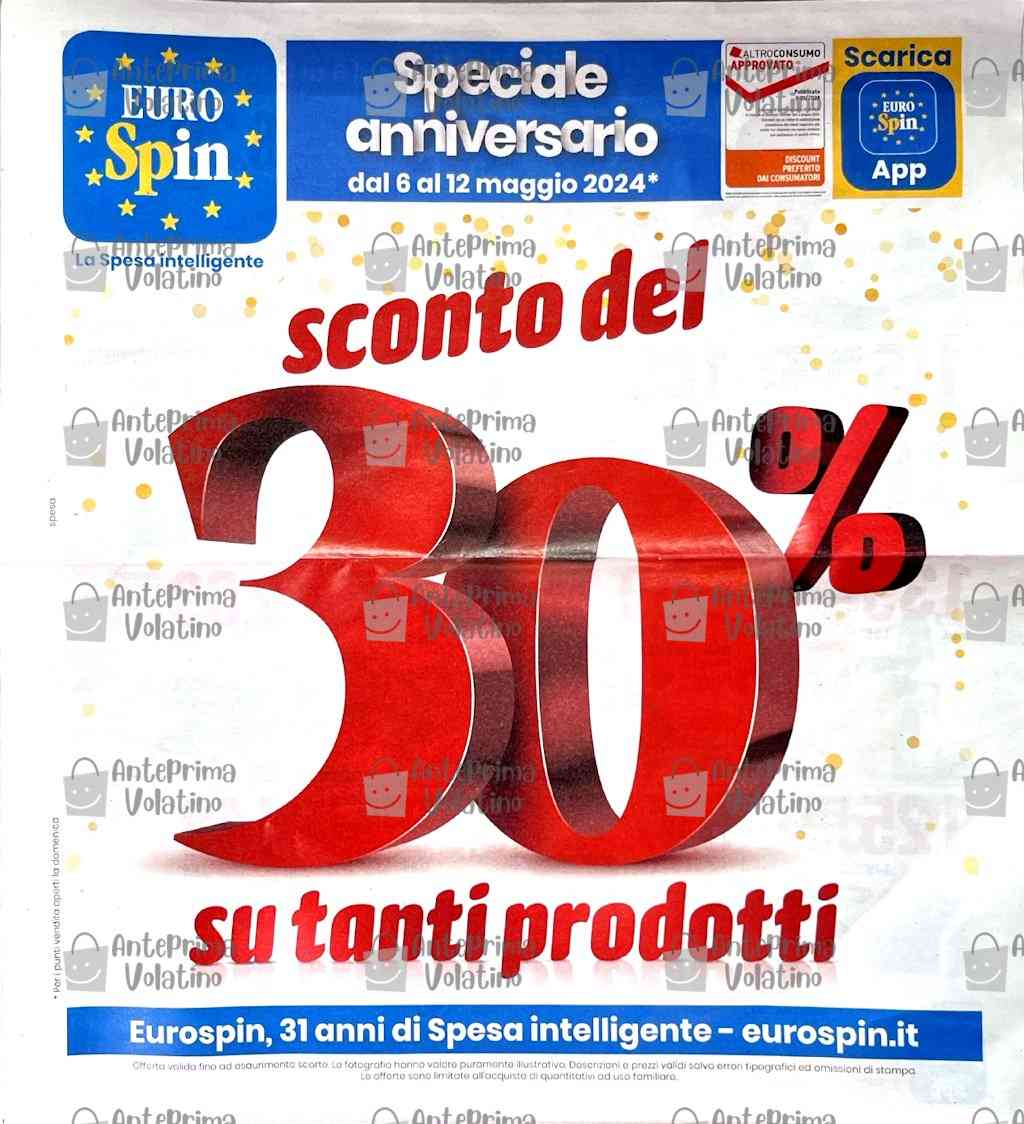 Volantino Eurospin dal 6 al 12 maggio 2024