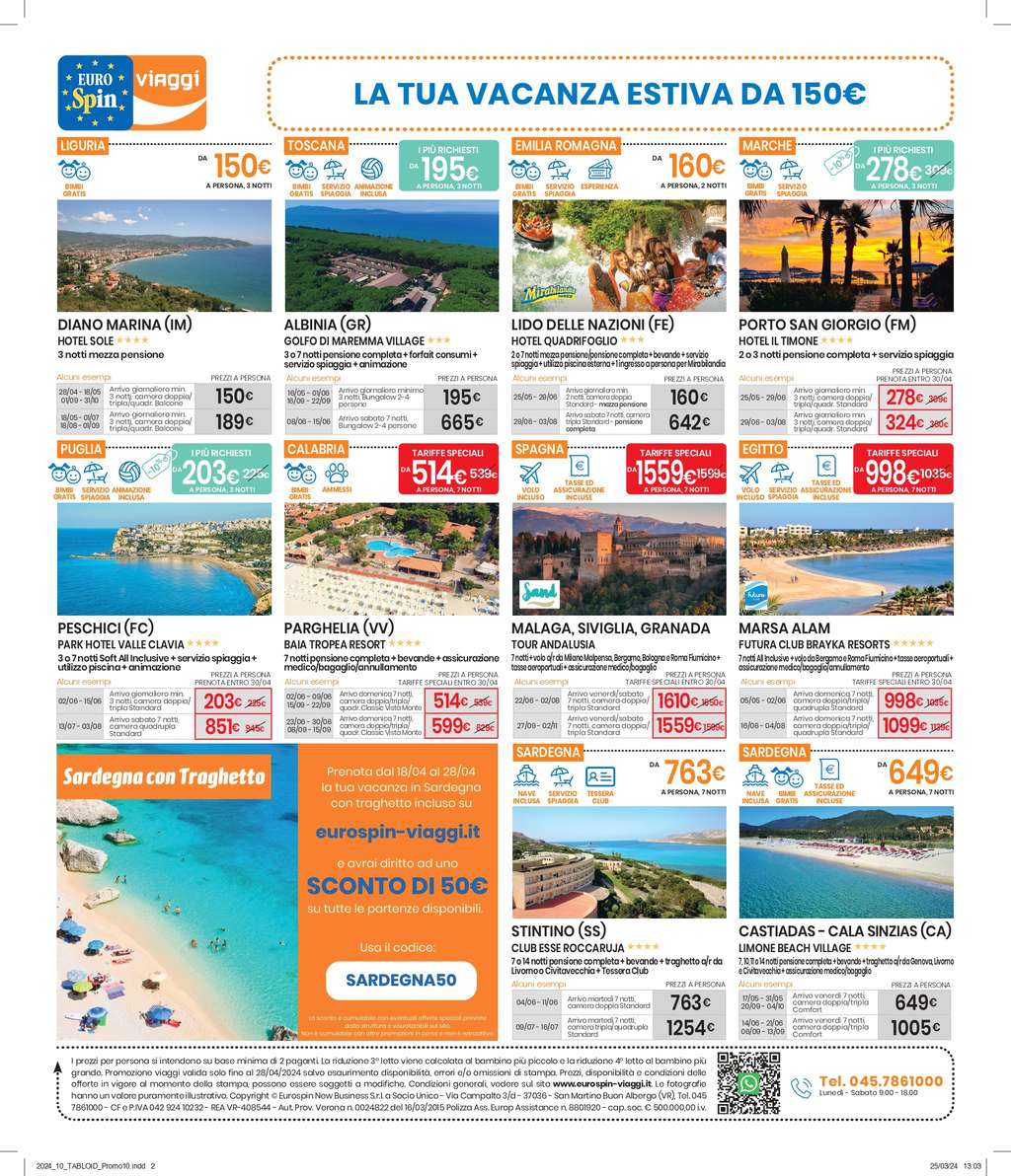 Volantino Eurospin Viaggi dal 18 al 28 aprile 2024