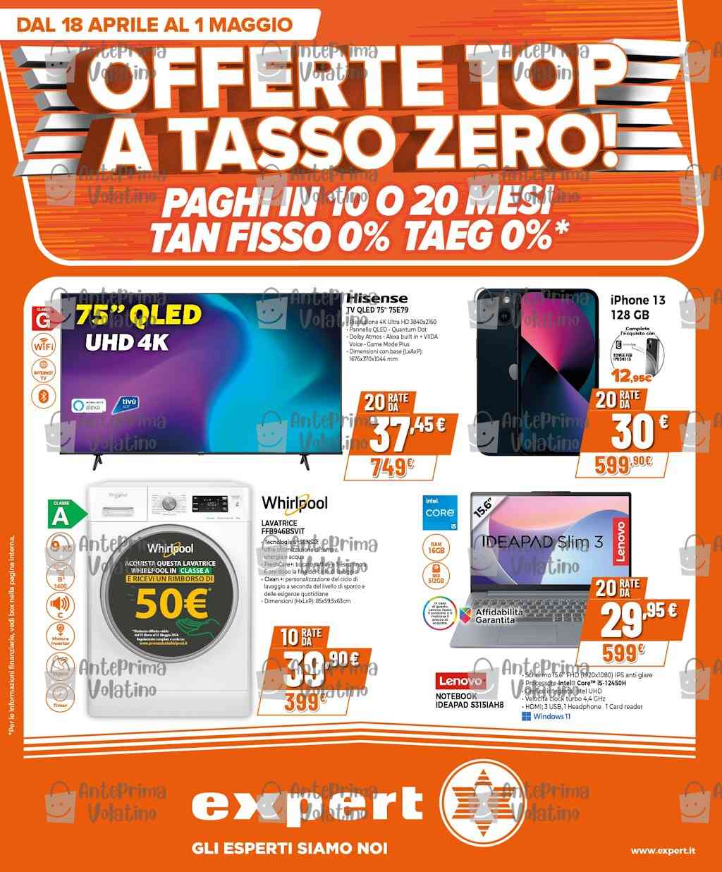 Volantino Expert dal 18 aprile al 1 maggio 2024
