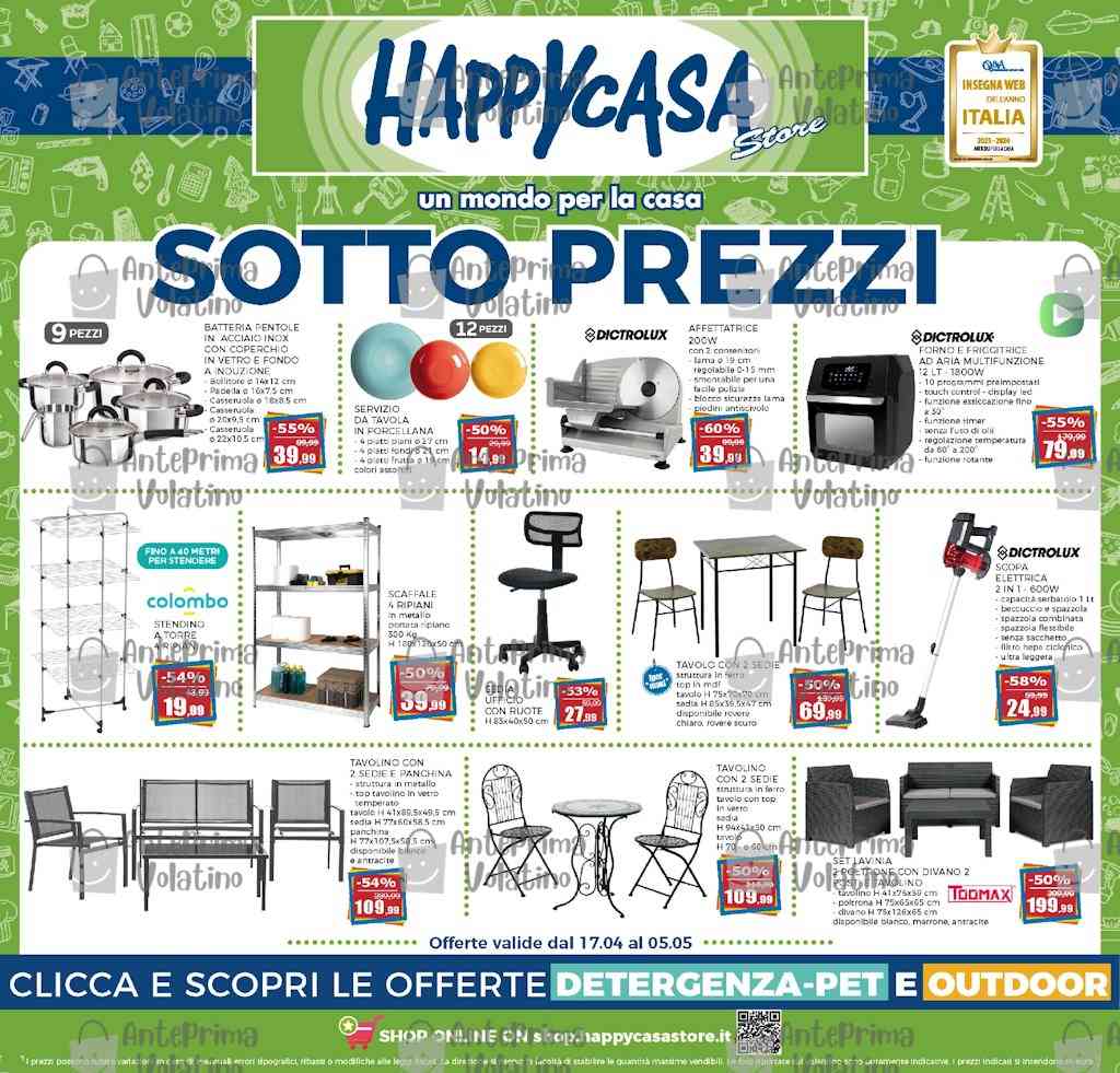 Volantino Happy Casa dal 17 aprile al 5 maggio 2024