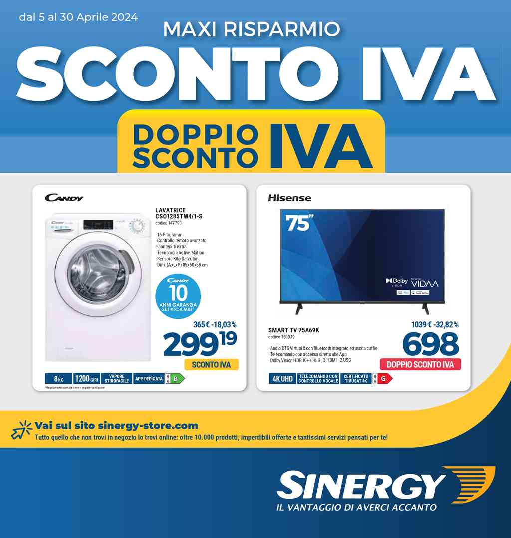 Volantino Sinergy dal 5 al 30 aprile 2024