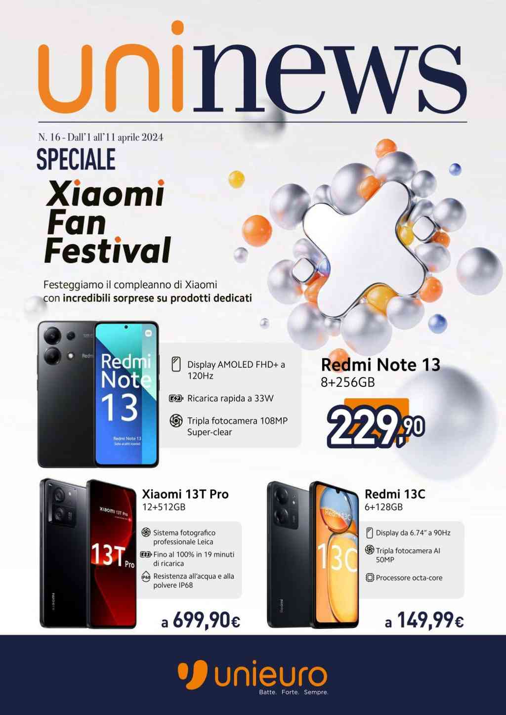 Volantino Unieuro Xiaomi dal 1 al 11 aprile 2024