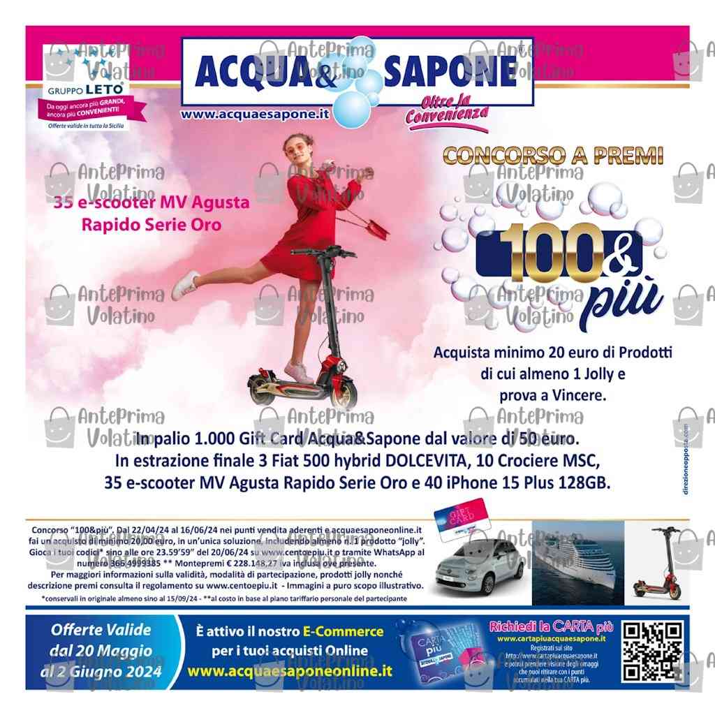 Volantino Acqua e Sapone Sicilia dal 20 maggio al 2 giugno 2024