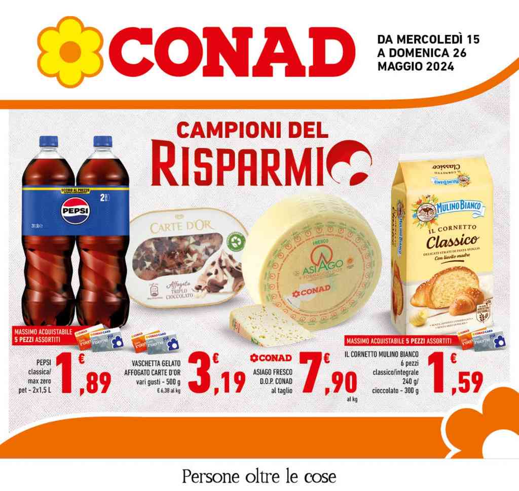 Volantino Conad Campania dal 15 al 26 maggio 2024