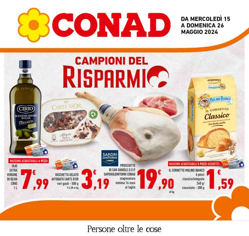 Volantino Conad Lazio dal 15 al 26 maggio 2024