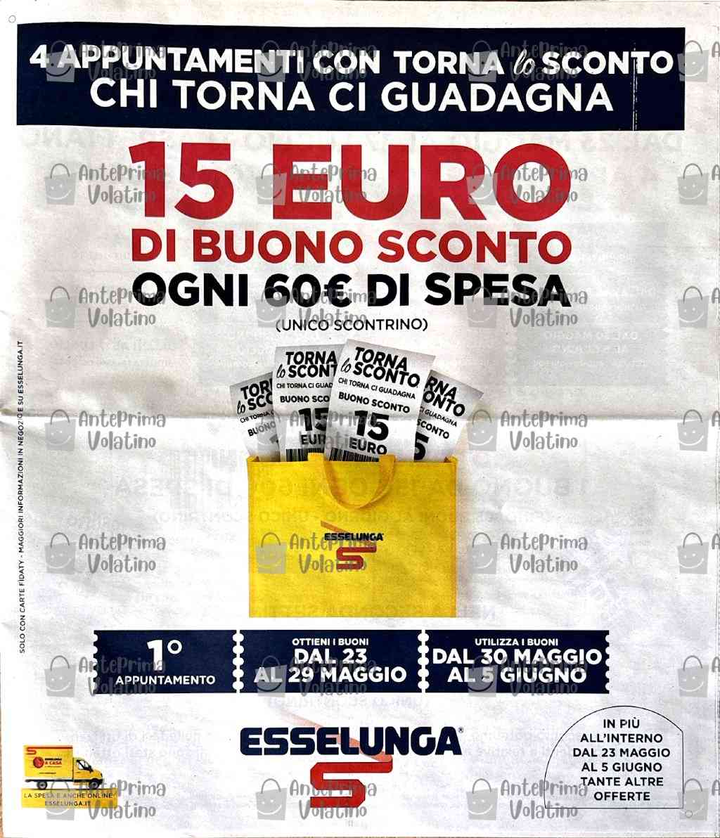 Volantino Esselunga dal 23 maggio al 5 giugno 2024