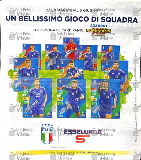Volantino Esselunga raccolta card Panini Azzurri dal 9 maggio al 5 giugno 2024