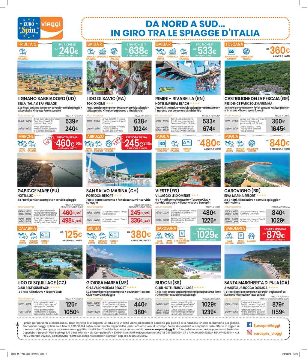 Volantino Eurospin Viaggi dal 20 maggio al 2 giugno 2024