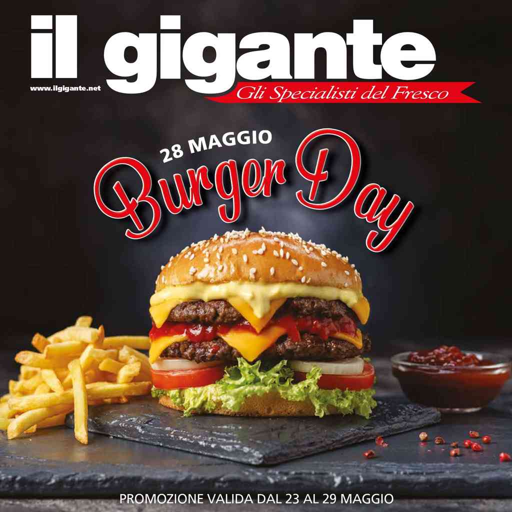 Volantino Il Gigante Burger Day dal 23 al 29 maggio 2024