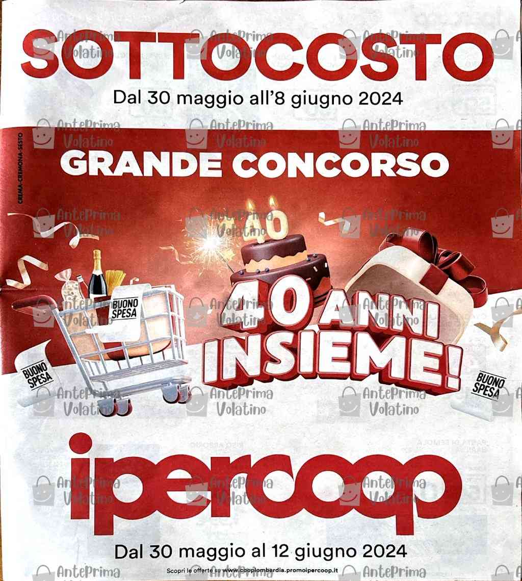 Volantino Ipercoop dal 30 maggio al 12 giugno 2024