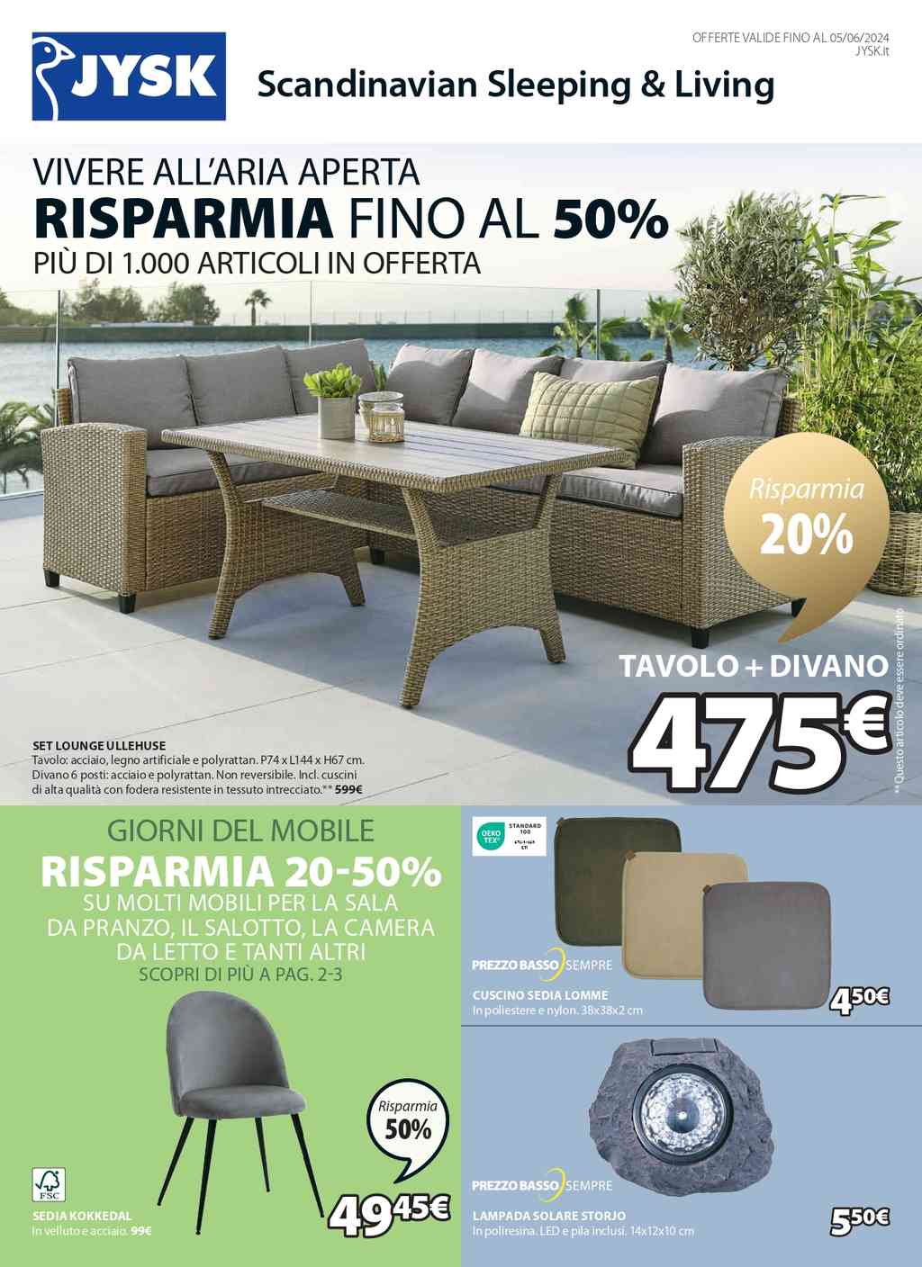 Volantino JYSK dal 9 maggio al 5 giugno 2024