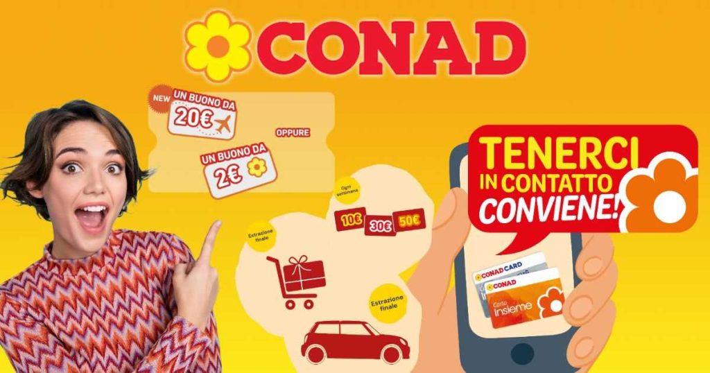 Aggiorna i dati Conad e il concorso per vincere buoni Mini Cooper e 5000 € di spesa